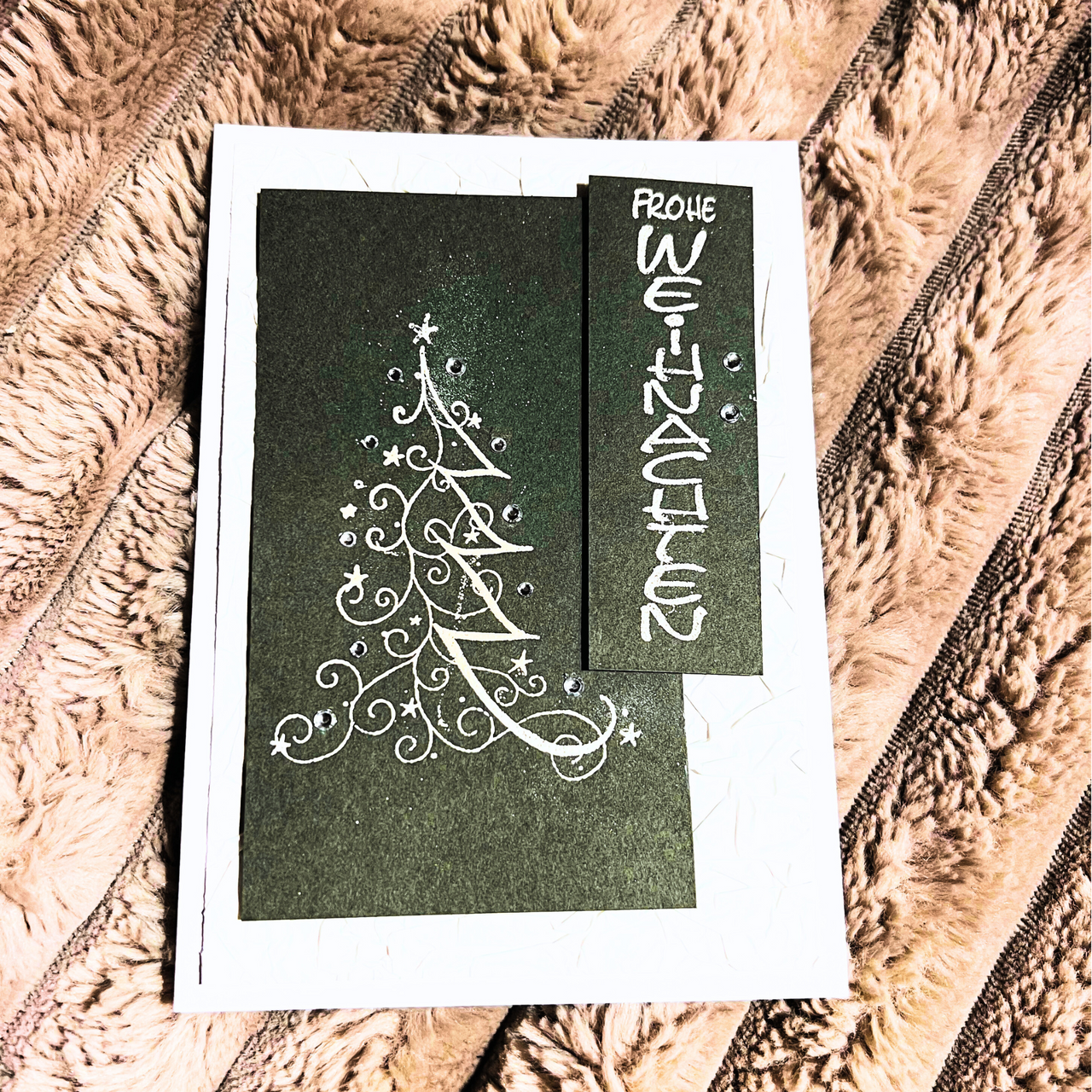 Weihnachtskarte- Frohes Fest mit Tannenbaum inkl. Couvert -Hand made by Doris