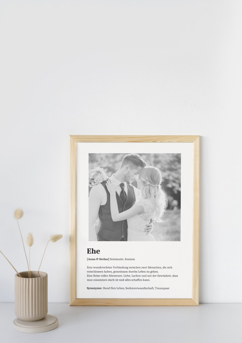 Definition Bild mit Foto "Ehe" mit Definition und Namen