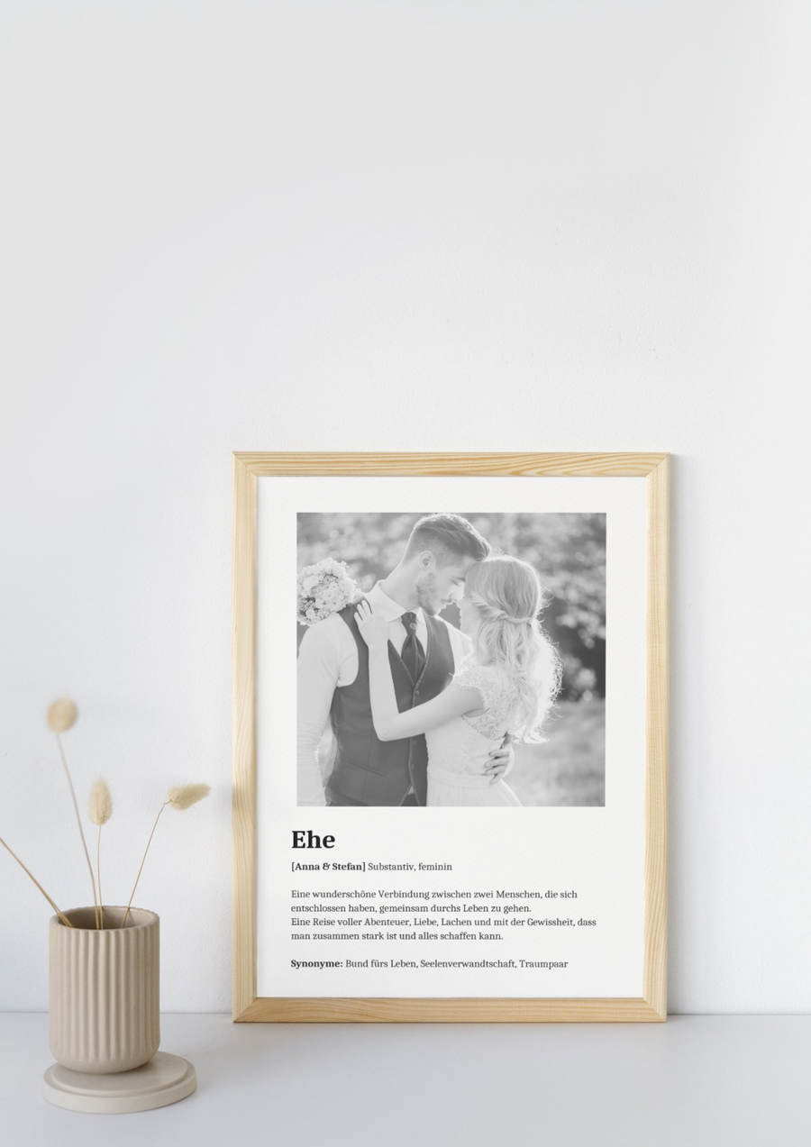 Definition Bild mit Foto "Ehe" mit Definition und Namen
