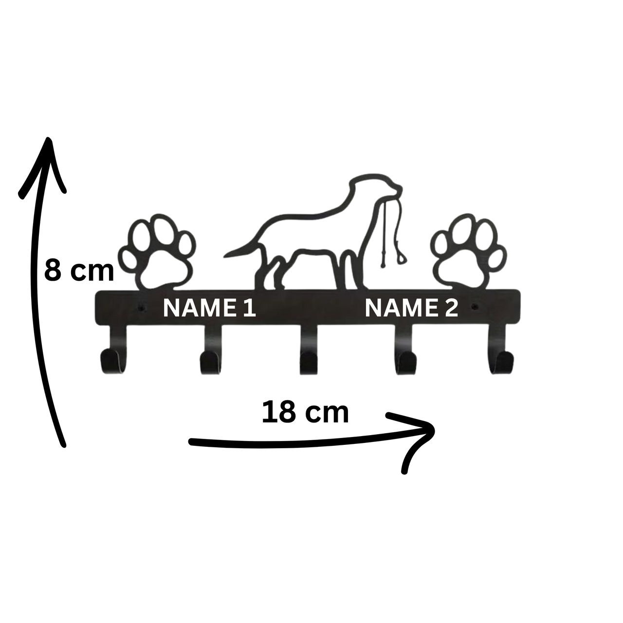 Personalisierte Hundegarderobe mit Namen – inkl. Schrauben & Dübel