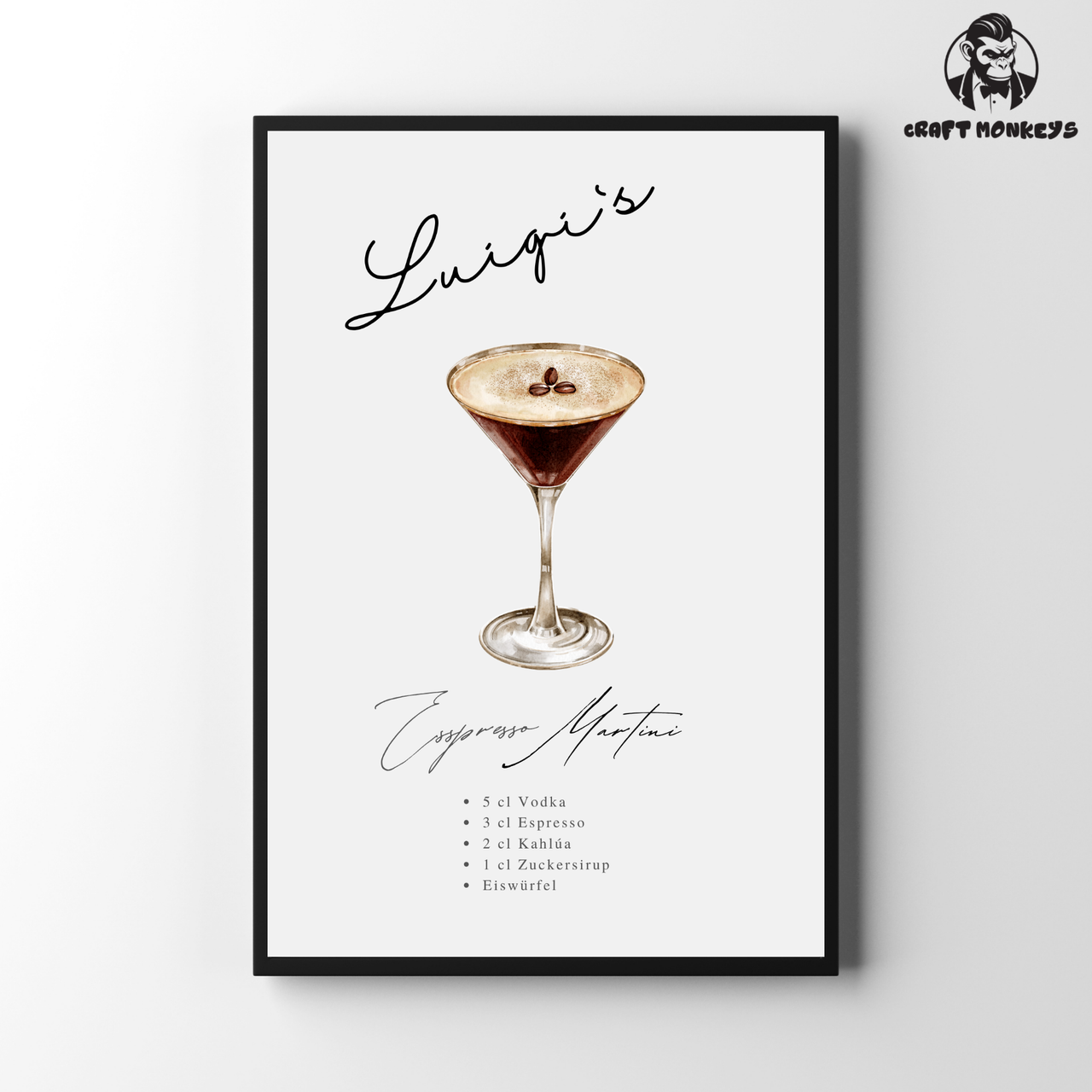 Cocktail-Poster Personalisierbar – Espresso Martini