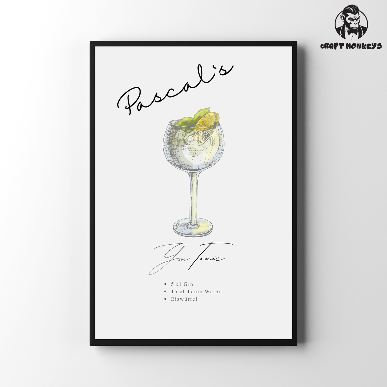 Cocktail-Poster Personalisierbar – Gin Tonic