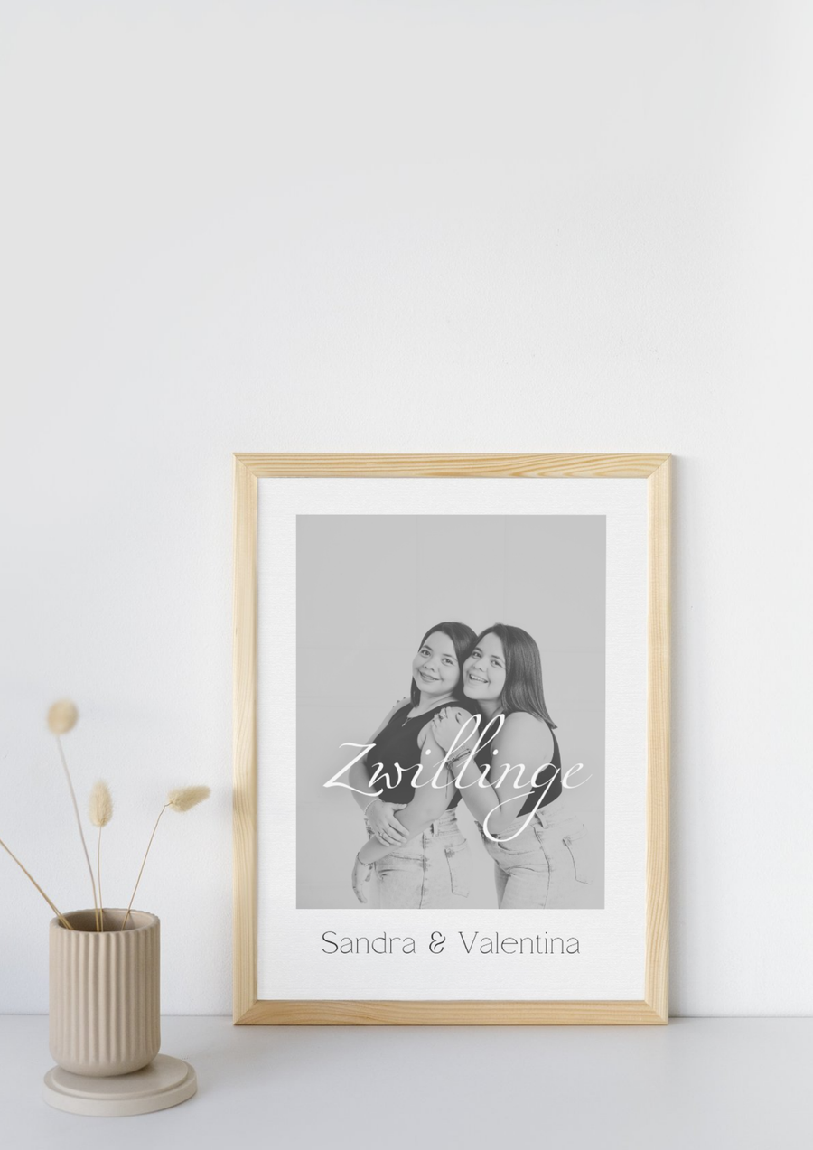 MemoFrame - Zwillinge auf Leinwand
