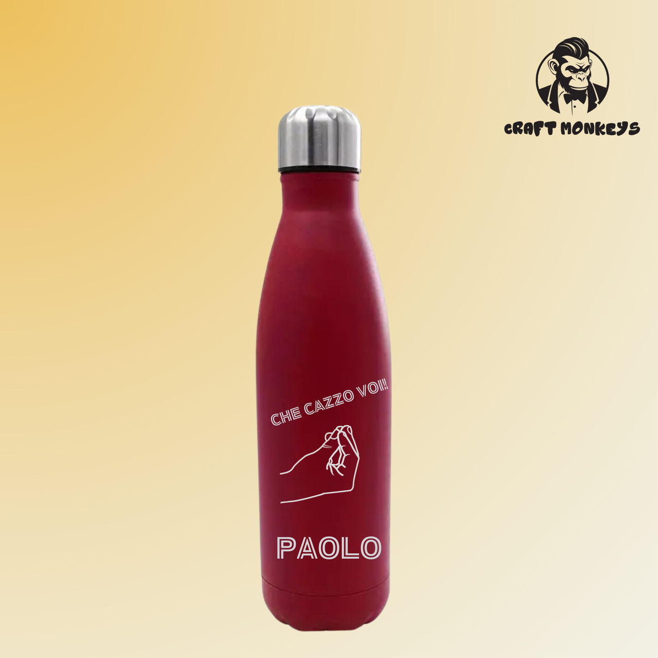 Thermoflasch che cazzo voi - Personalisierbar konisch
