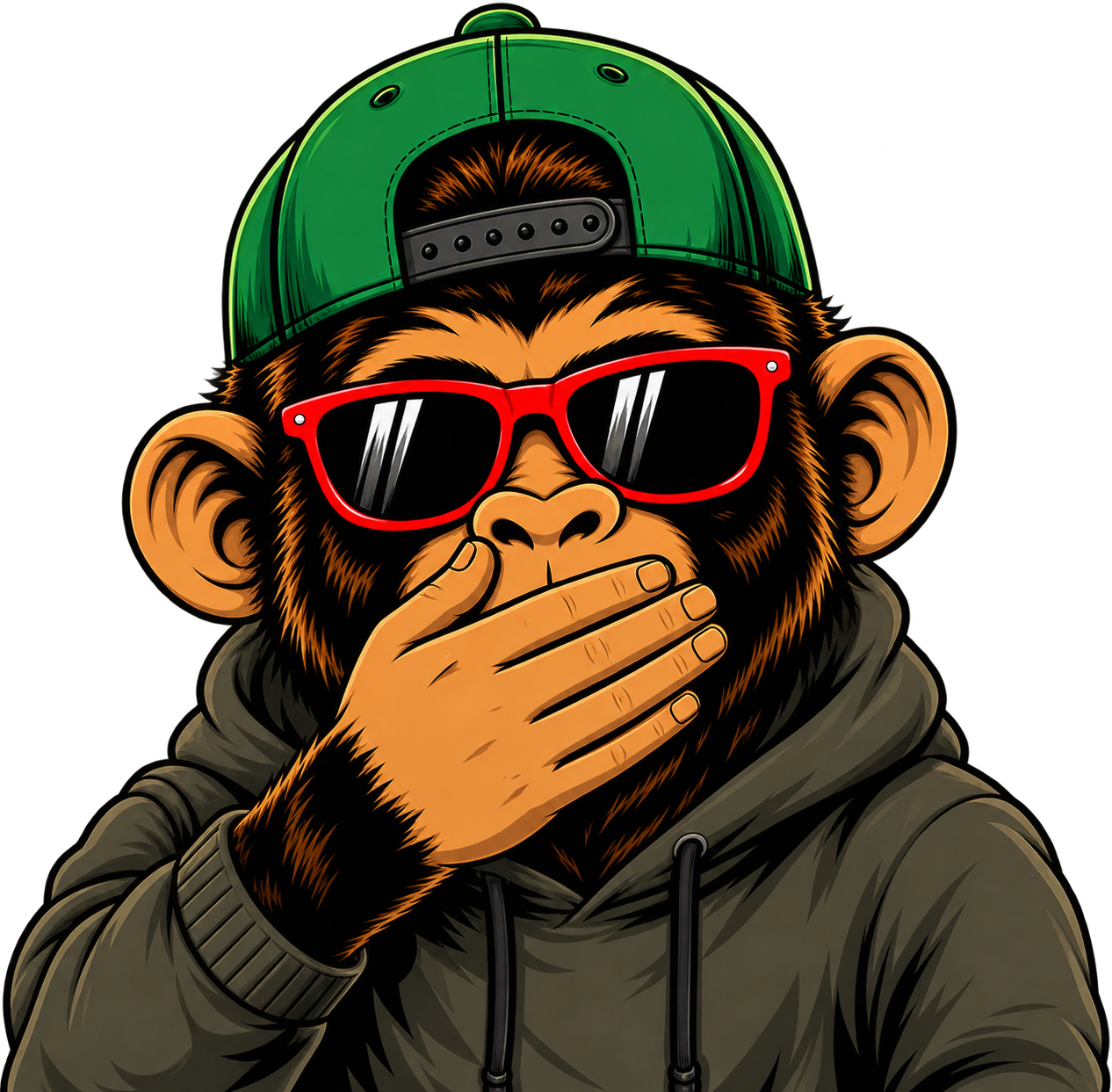 Craft Monkeys Affe mit Hand vor dem Mund 