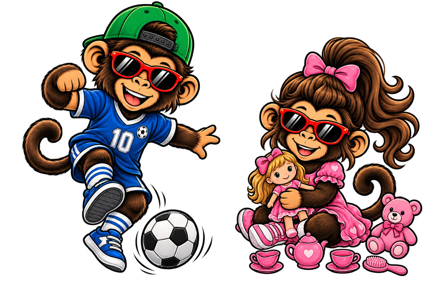 Spielende Affen Kinder Craft Monkeys