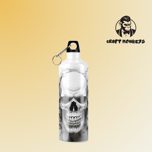 Aluminium Flasche Totenkopf weiss 400ml - 750 ml