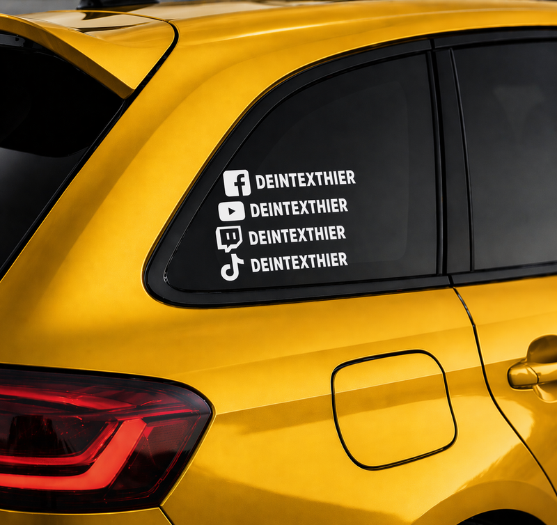 Social Media Sticker personalisiert - Wunschname Aufkleber wetterfest Vinyl