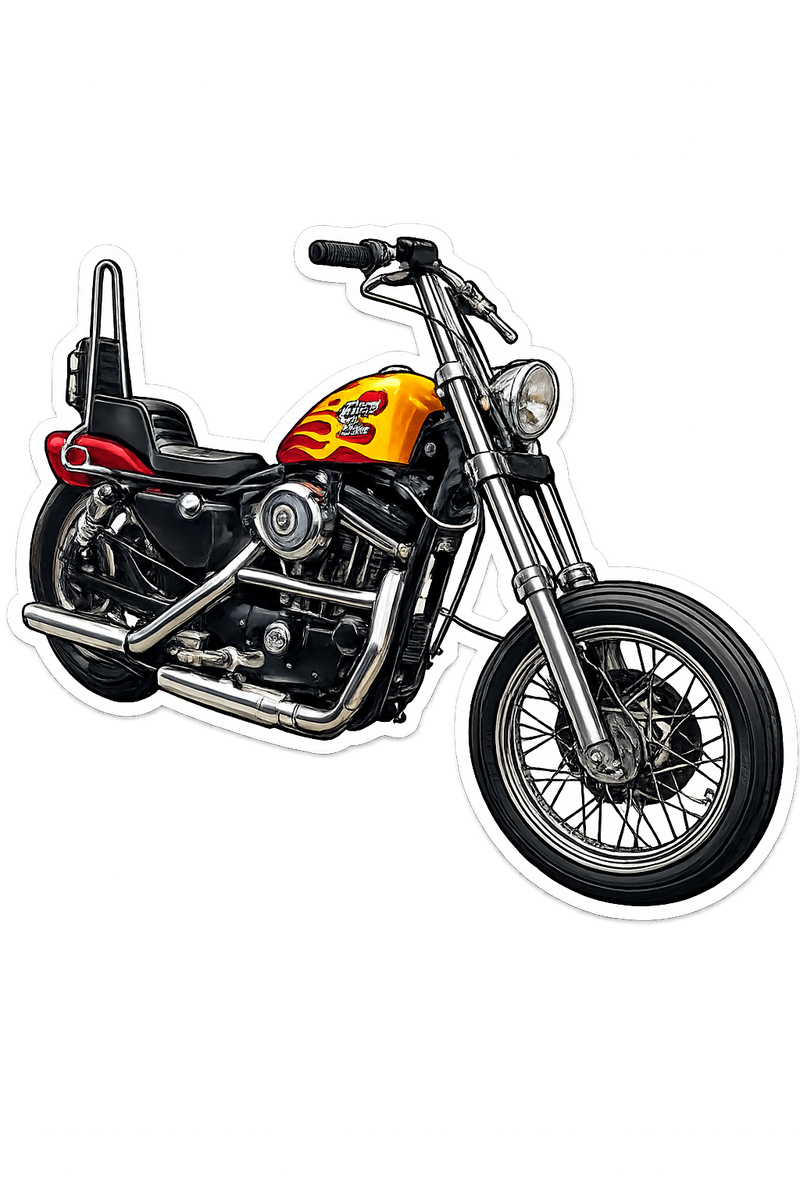 Personalisierter Motorrad Sticker im Comic-Stil - Eigenes Motorrad als Sticker