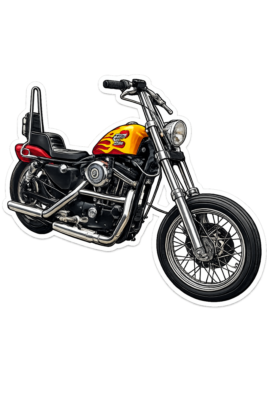 Personalisierter Motorrad Sticker im Comic-Stil - Eigenes Motorrad als Sticker