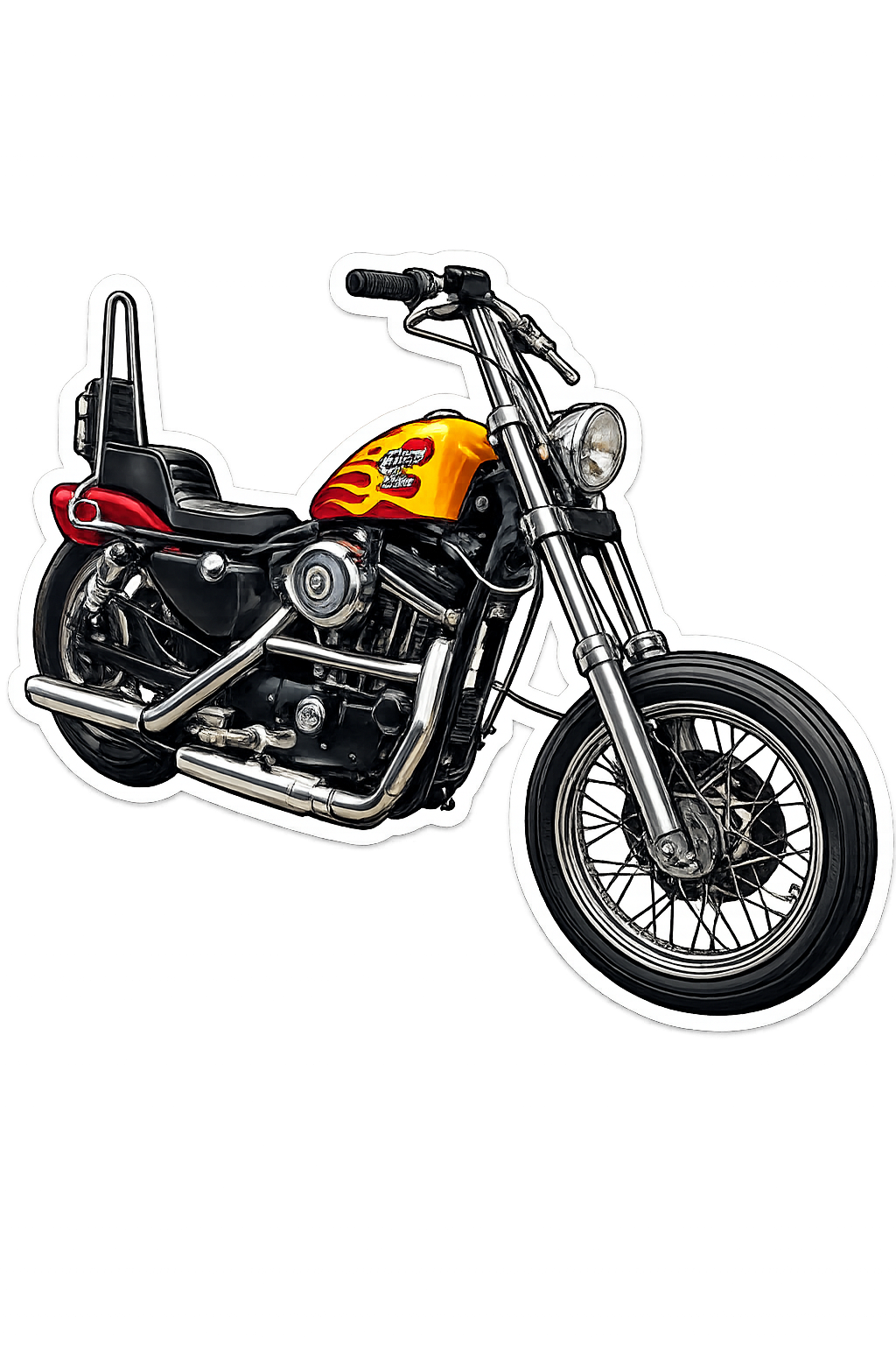 Personalisierter Motorrad Sticker im Comic-Stil - Eigenes Motorrad als Sticker