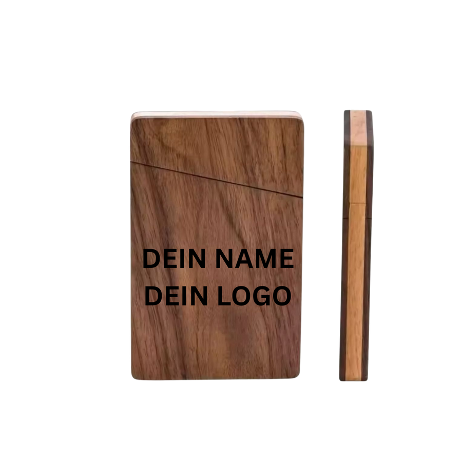 Visitenkartenhalter aus Walnuss Personalisierbar