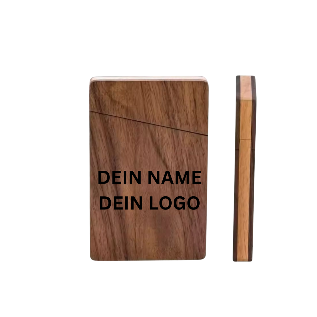 Visitenkartenhalter aus Walnuss Personalisierbar