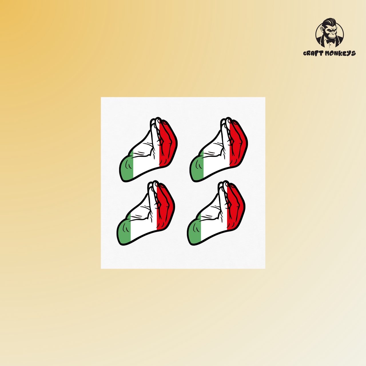 Italien Handzeichen Sticker – Wasserfest & langlebig