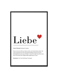 Thumbnail for Definition Poster Lieber mit rotem Herz