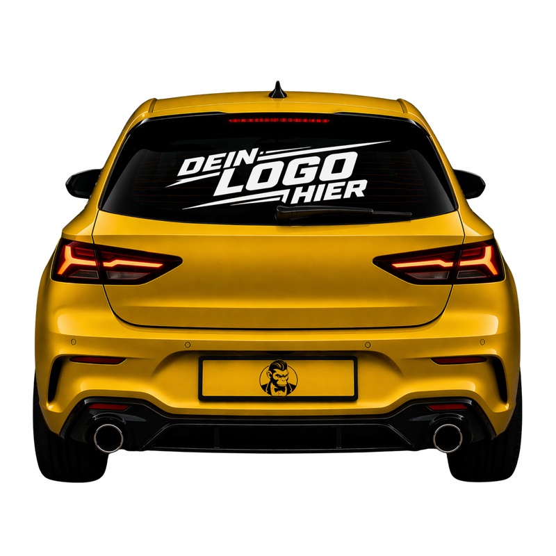 Auto Heckscheiben Aufkleber personalisiert – Wunschtext & Logo
