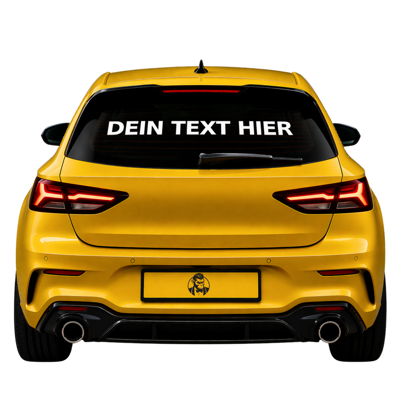 Autoaufkleber mit Wunschtext – Individuelle Fahrzeugbeschriftung für Heckscheibe