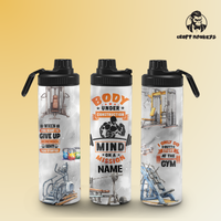 Thumbnail for Fitnessflasche personalisiert 750 ml MIND ON MISSION