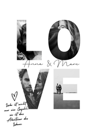 Thumbnail for LOVE Fotocollage auf Metall – Dein persönliches Schwarz-Weiß-Wandbild mit Magnetbefestigung