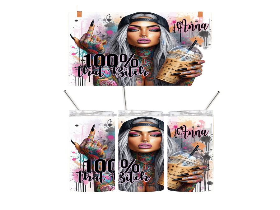 Kaffeebecher To-Go 100% Bitch Personalisiert mit Name 