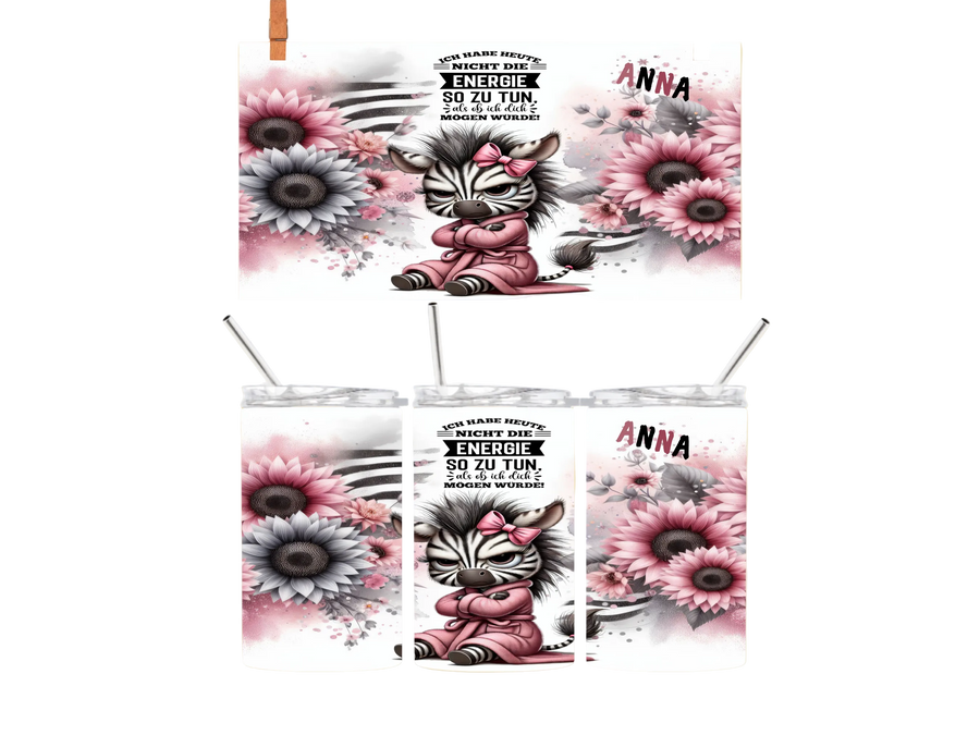 Kaffeebecher To-Go  Zebra keine Energie Personalisiert 