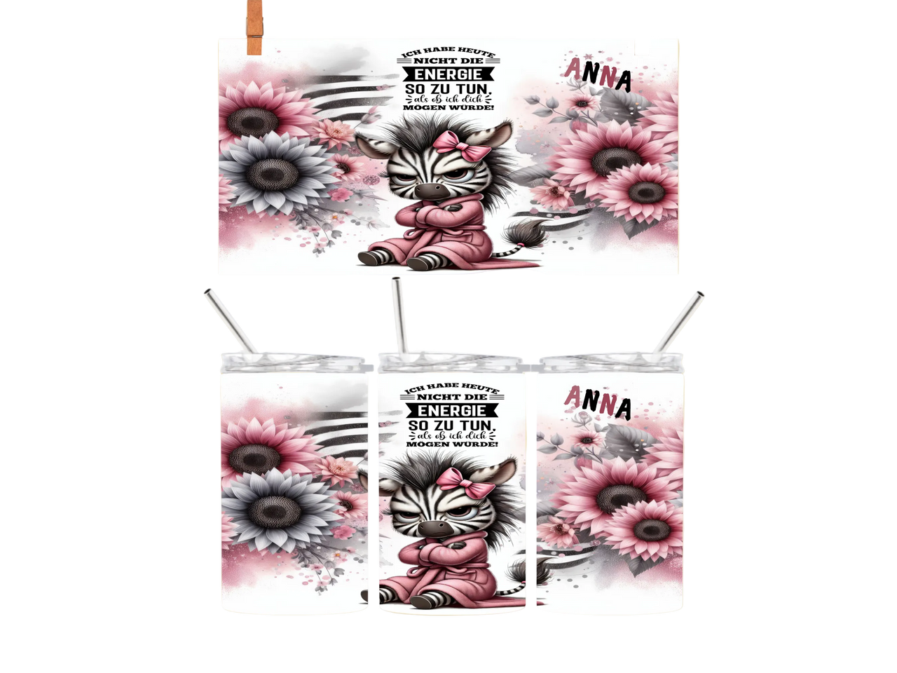 Kaffeebecher To-Go  Zebra keine Energie Personalisiert 