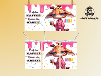 Thumbnail for To-go-Kaffeebecher 375ml Giraffe, Erst der Kaffee dann die Arbeit, Personalisierbar