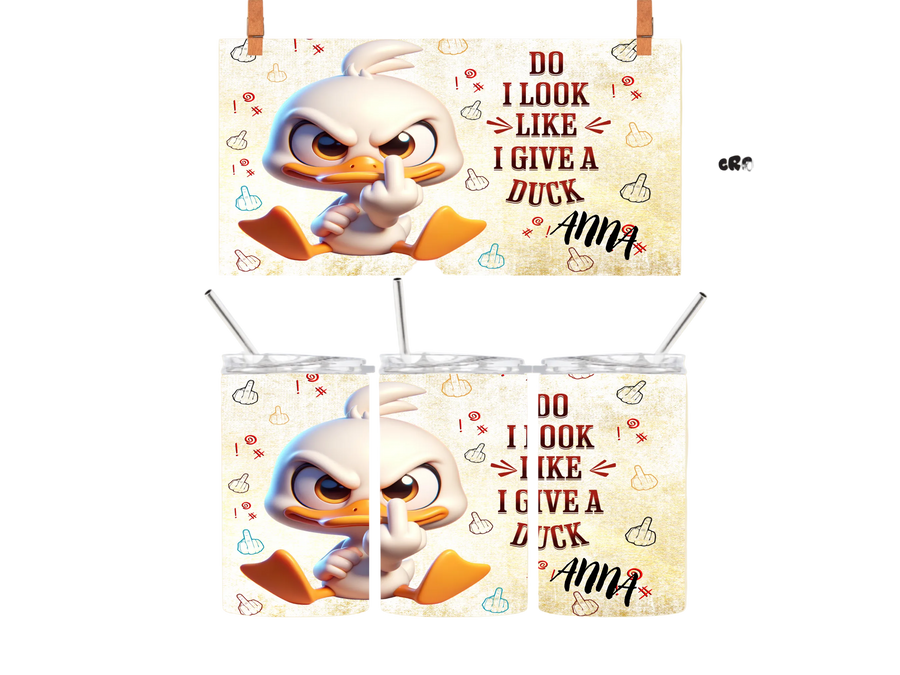 Personalisierbarer To-go-Kaffeebecher 375 ml mit Ente und Give a Duck Spruch
