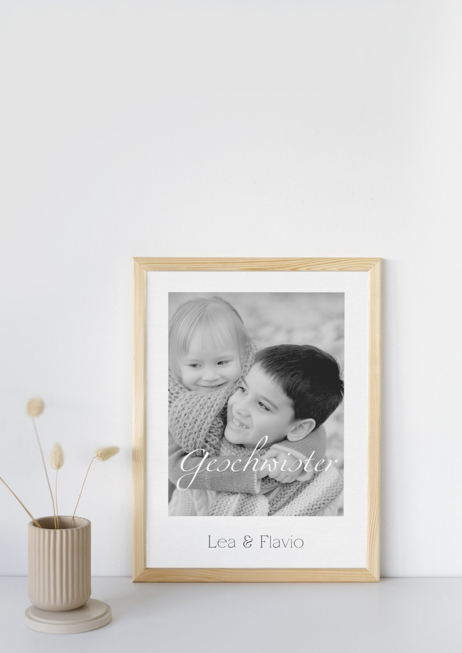 MemoFrame - Geschwister auf Leinwand