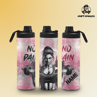 Thumbnail for Fitnessflasche personalisiert 750 ml NO PAIN NO GAIN GIRL