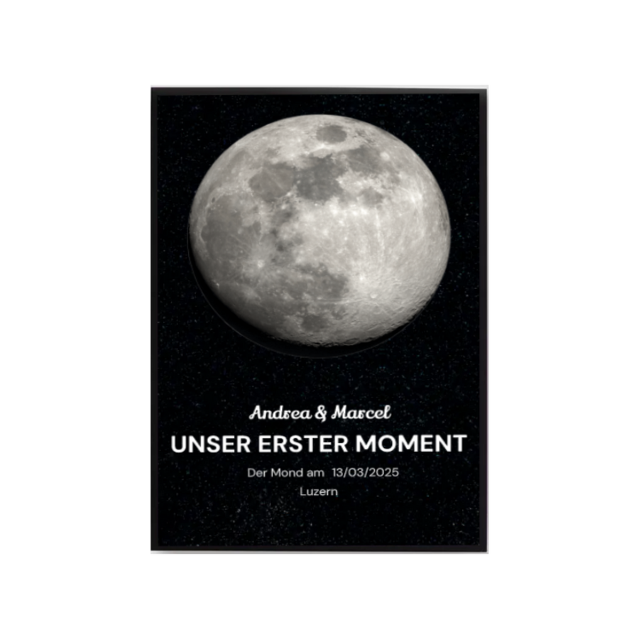 Personalisiertes Mondphasen Poster – Unser erster Moment mit Datum