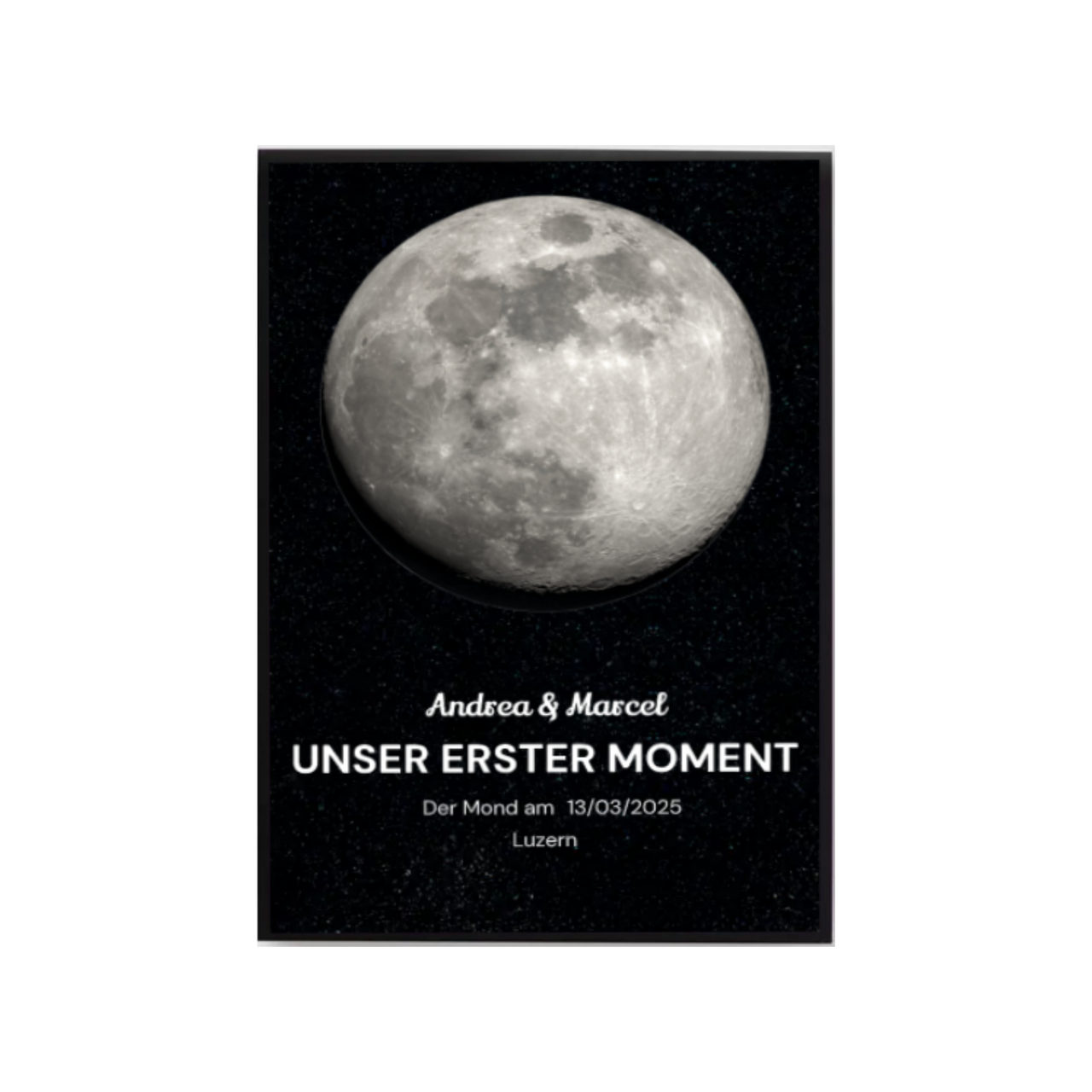 Personalisiertes Mondphasen Poster – Unser erster Moment mit Datum