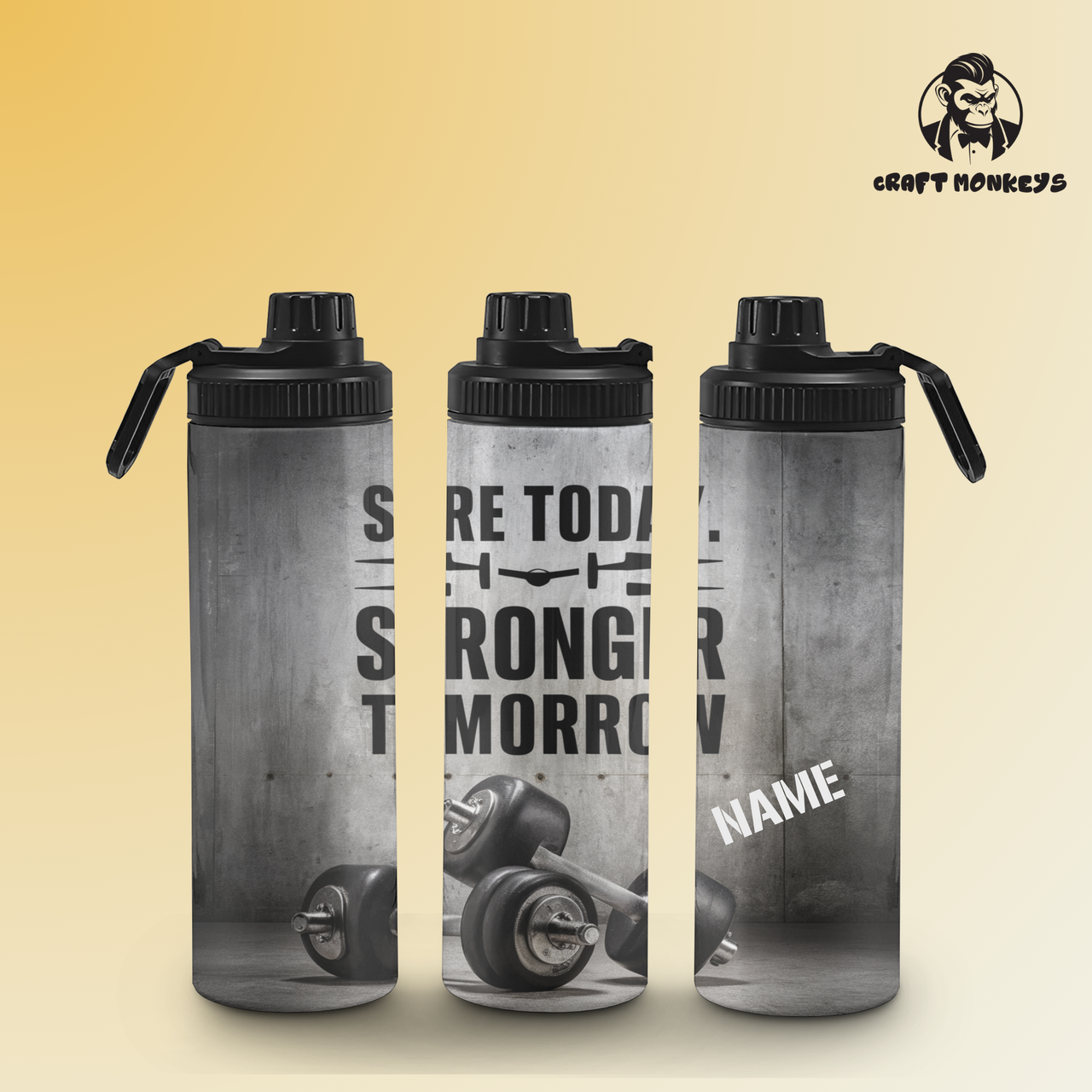 Fitnessflasche personalisiert 750 ml SORE TODAY STRONGER TOMORROW