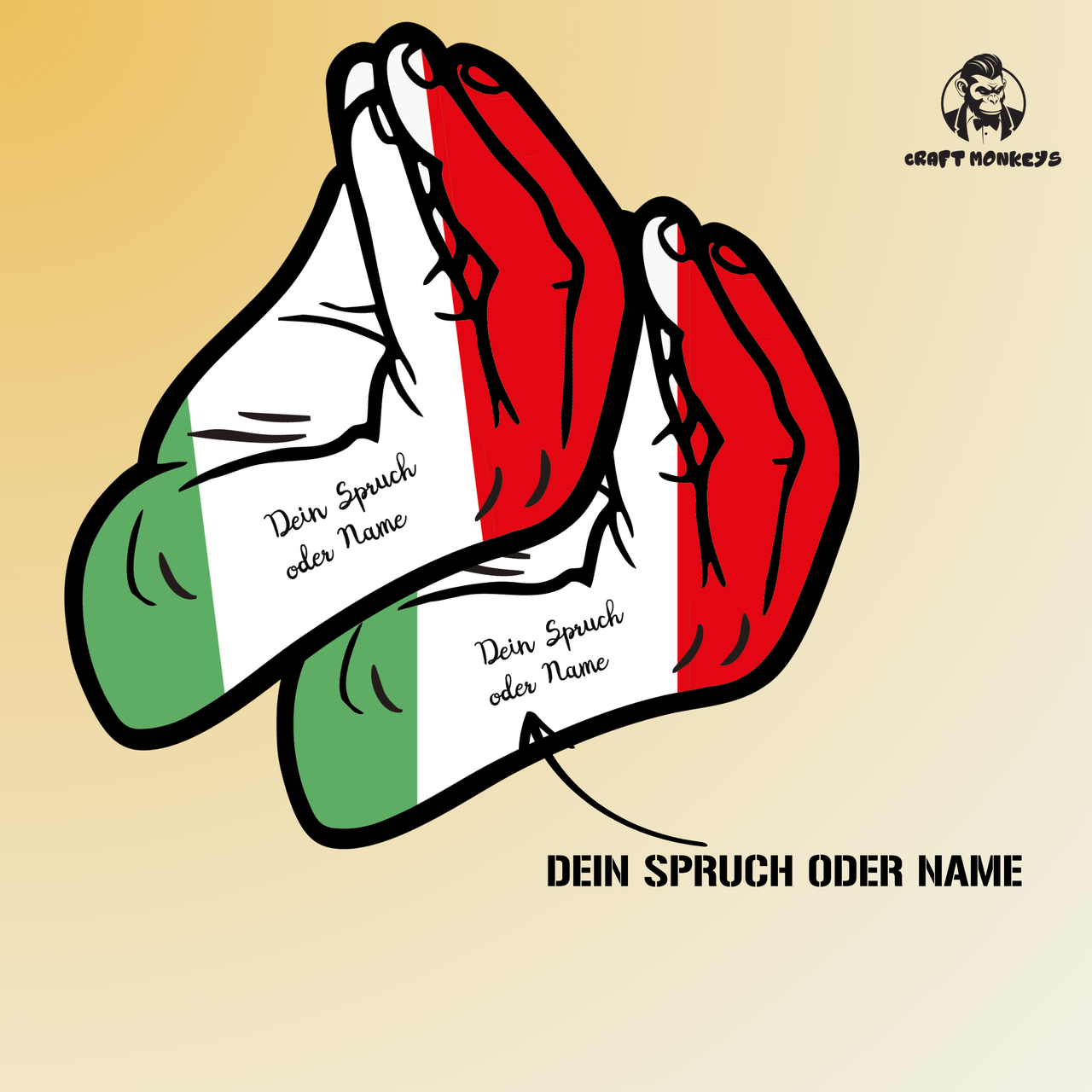 Italien Handzeichen Sticker –  Wasserfest & langlebig - Personalisierbar