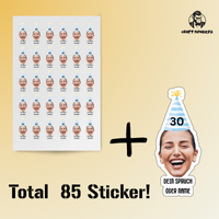 Thumbnail for Personalisierbarer Foto Geburtstagssticker – Mit Foto, Text und Alter