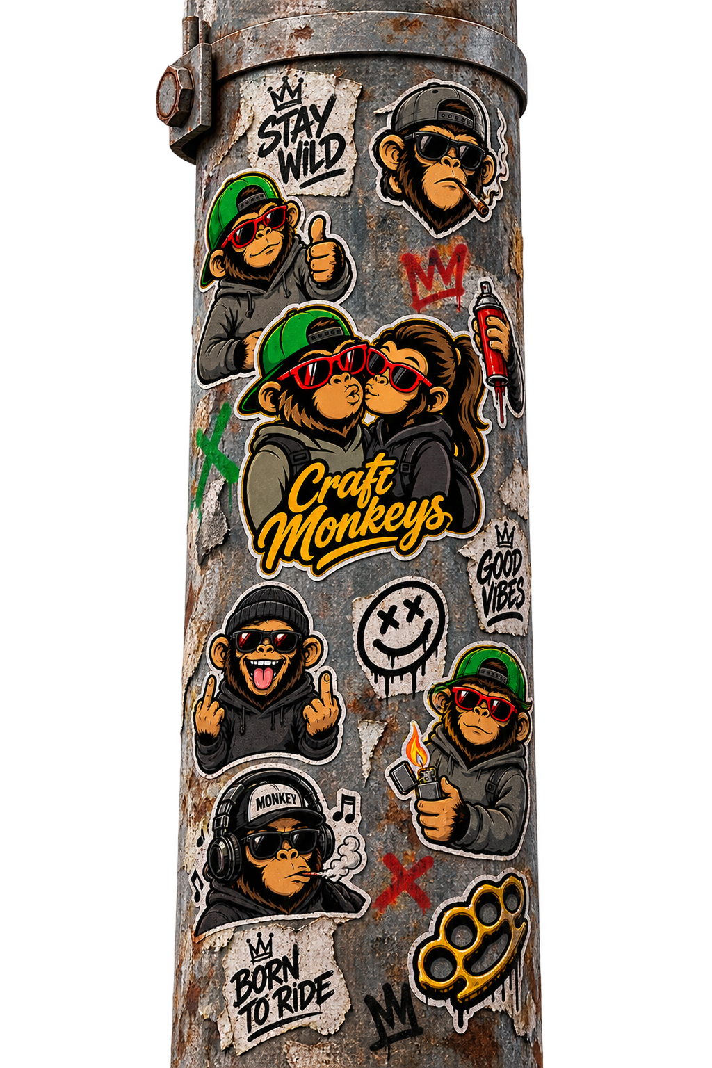 Stickers an Laterne Craft Monkeys 