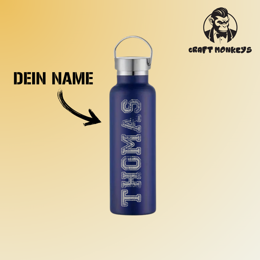 Thermoflasche Doppelwandig 600ml mit Name personalisieren