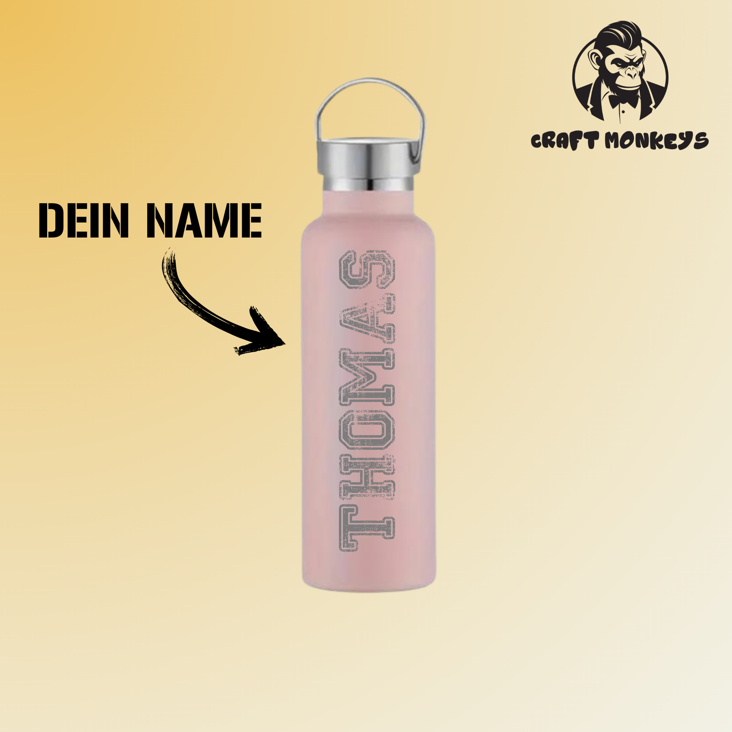 Thermoflasche Doppelwandig 600ml mit Name personalisieren