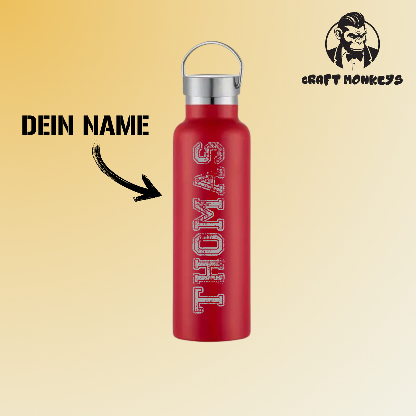 Thermoflasche Doppelwandig 600ml mit Name personalisieren