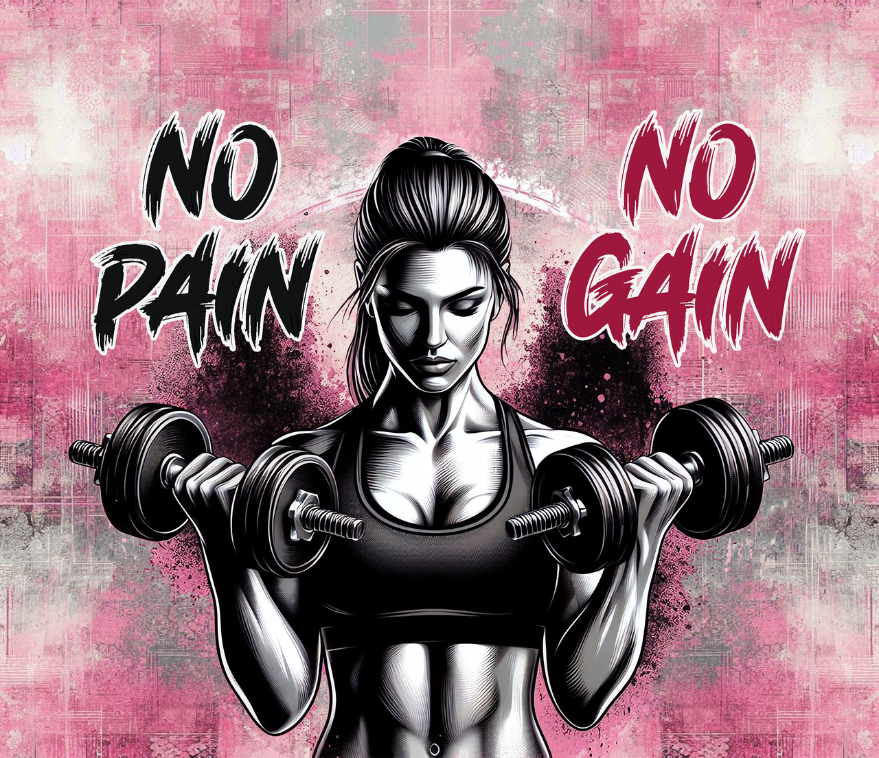 Fitnessflasche personalisiert 750 ml NO PAIN NO GAIN GIRL