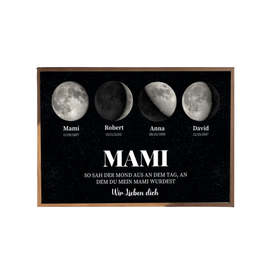 Personalisiertes Mondphasen Poster für Mama mit Wunschdatum