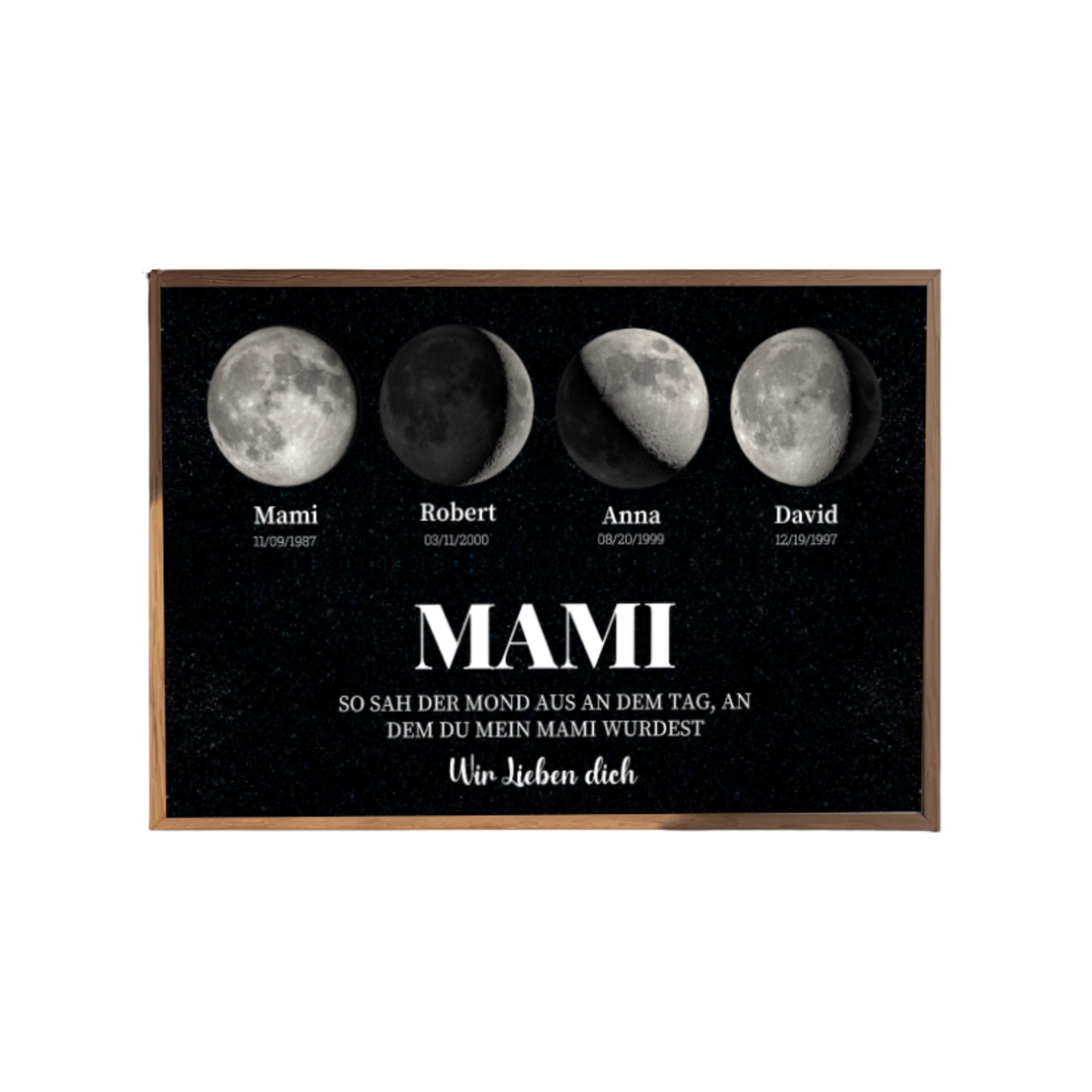 Personalisiertes Mondphasen Poster für Mama mit Wunschdatum