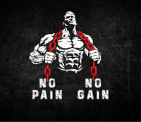 Thumbnail for Fitnessflasche personalisiert 750 ml NO PAIN NO GAIN MANN