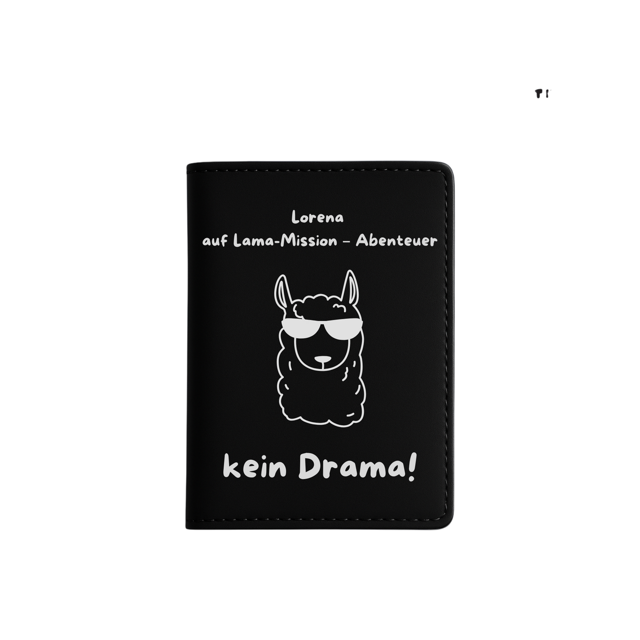 Personalisierte Reisepasshülle mit Silber Gravur - Lama