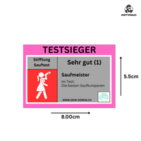 Thumbnail for Lustige Party-Sticker „Stiftung Sauftest“ – personalisierbare Aufkleber für Männer & Frauen