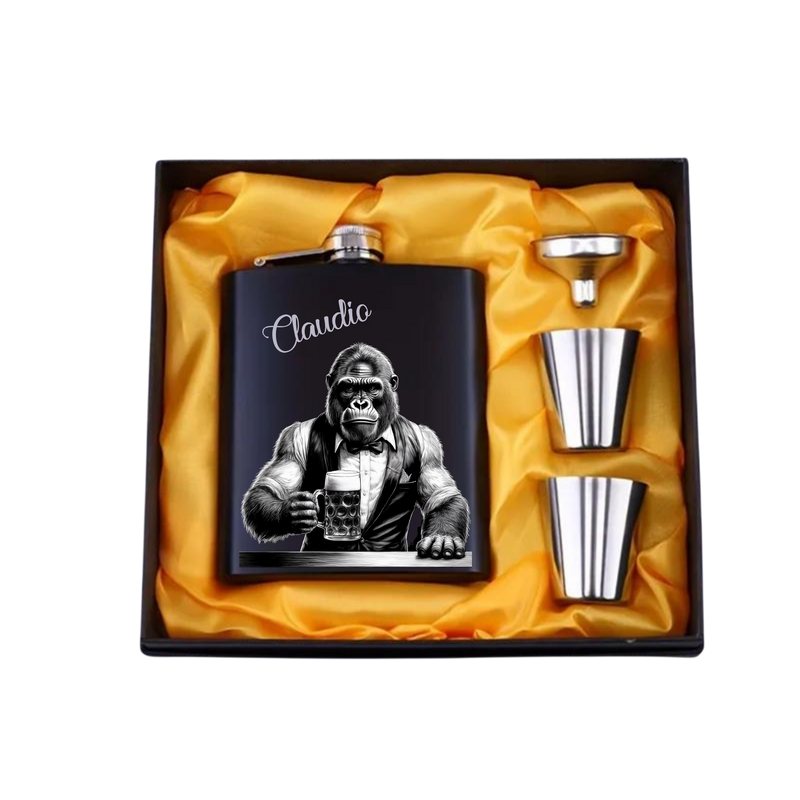 Flachmann Gorilla - Personalisiert mit Gravur