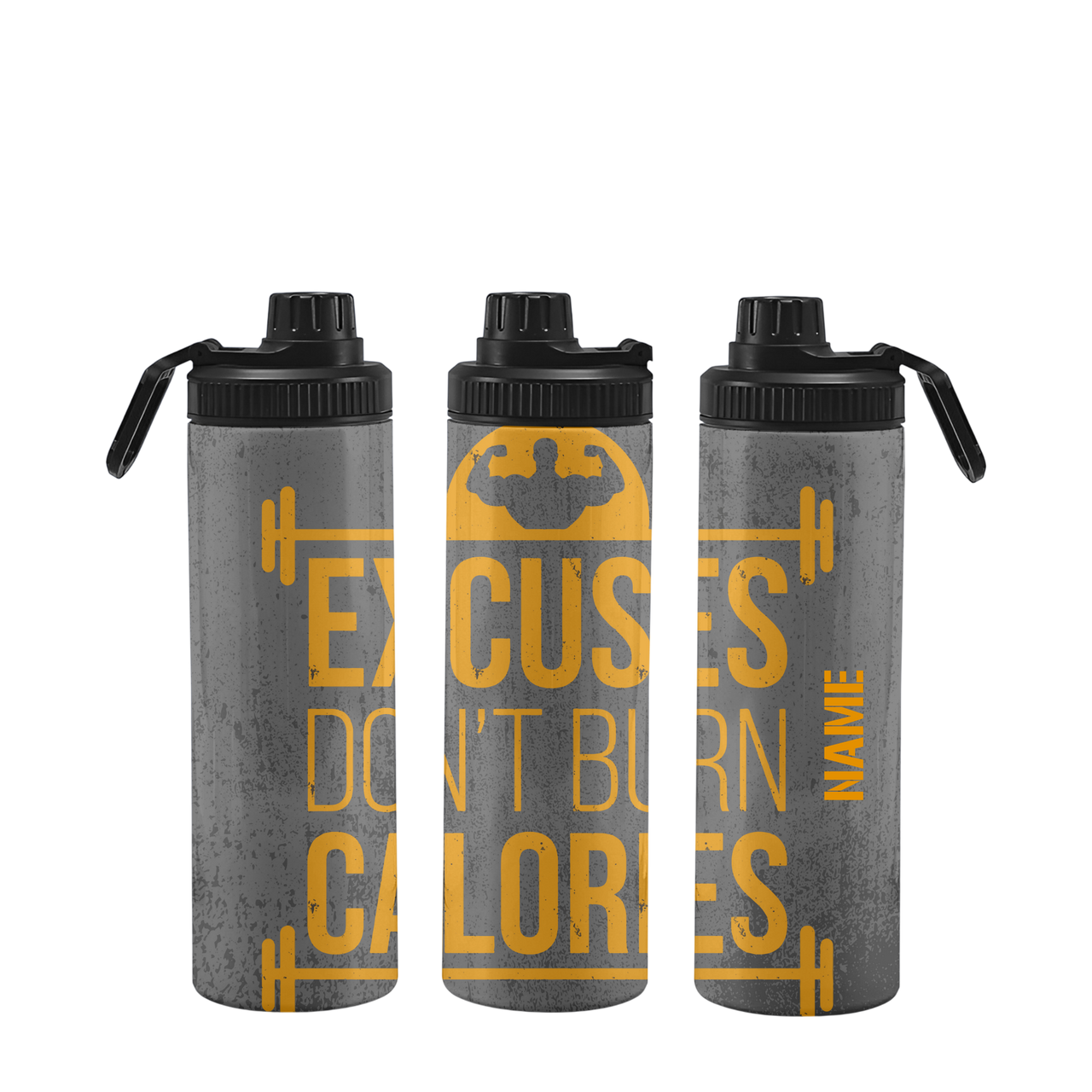 Fitnessflasche personalisiert 750 ml EXCUSES DON`T BURN CALORIES