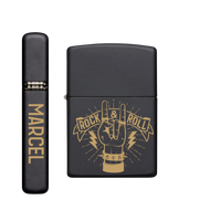 Thumbnail for Zippo Feuerzeug personalisiert mit goldener Gravur - Rock & Roll