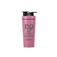 Thumbnail for Edelstahl Protein Shaker Do The Work Rosa – Personalisiert mit Gravur
