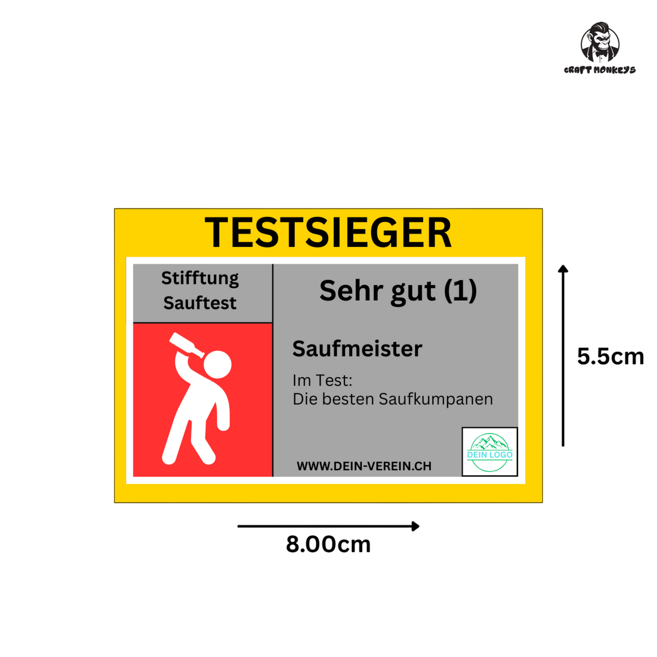 Lustige Party-Sticker „Stiftung Sauftest“ – personalisierbare Aufkleber für Männer & Frauen